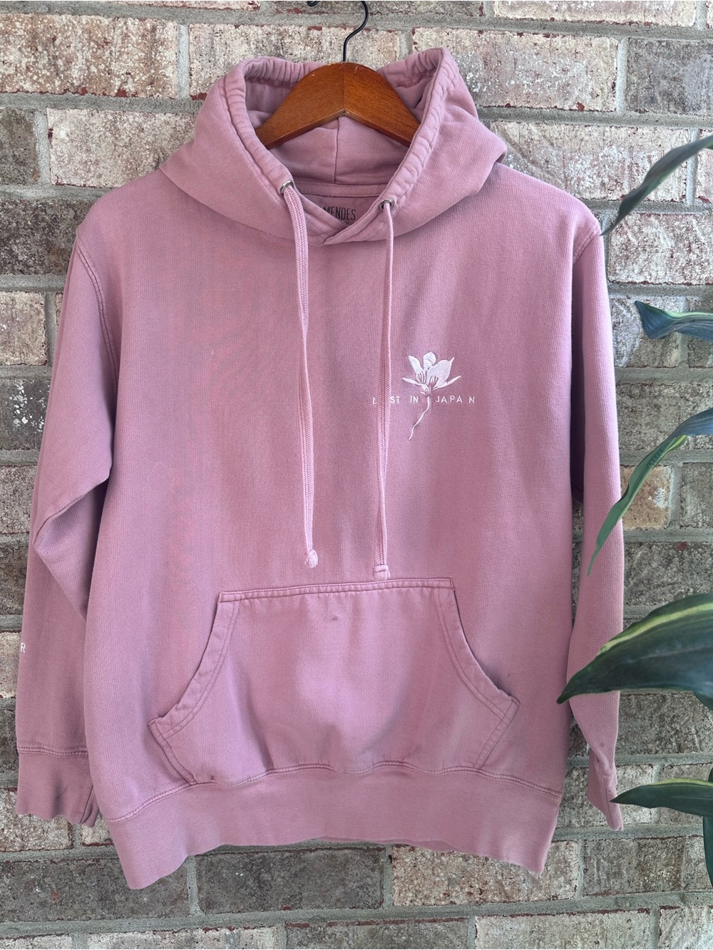 Shawn Mendez Lost in Japan Tour Washed Mauve Rose Pink Hoodie med